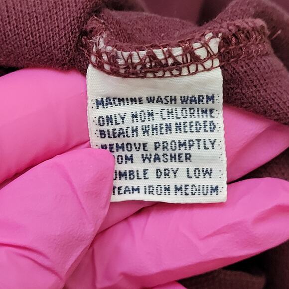 Ralph-Lauren Polo Shirt Large 23x28 Burgundy Blue Crest Logo - Picture 4 of 12